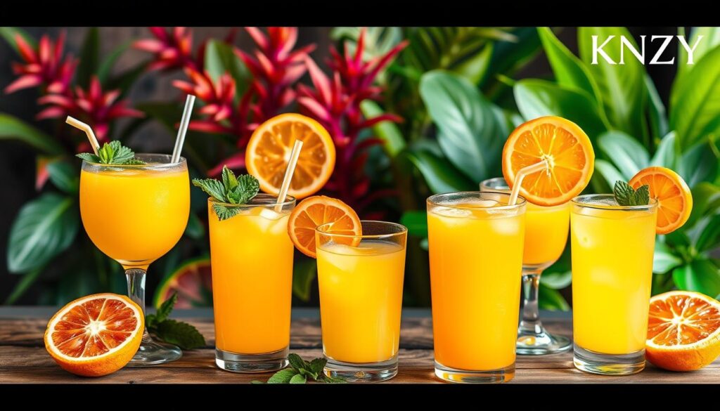 creative orange juice serving